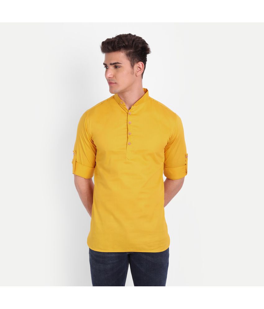 Vida Loca - Yellow Cotton Slim Fit Men's Casual Shirt ( Pack of 1 )