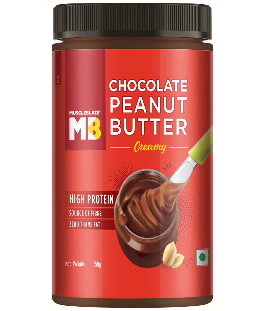 MuscleBlaze Chocolate Peanut Butter, Creamy, 750g, No Oil Separation