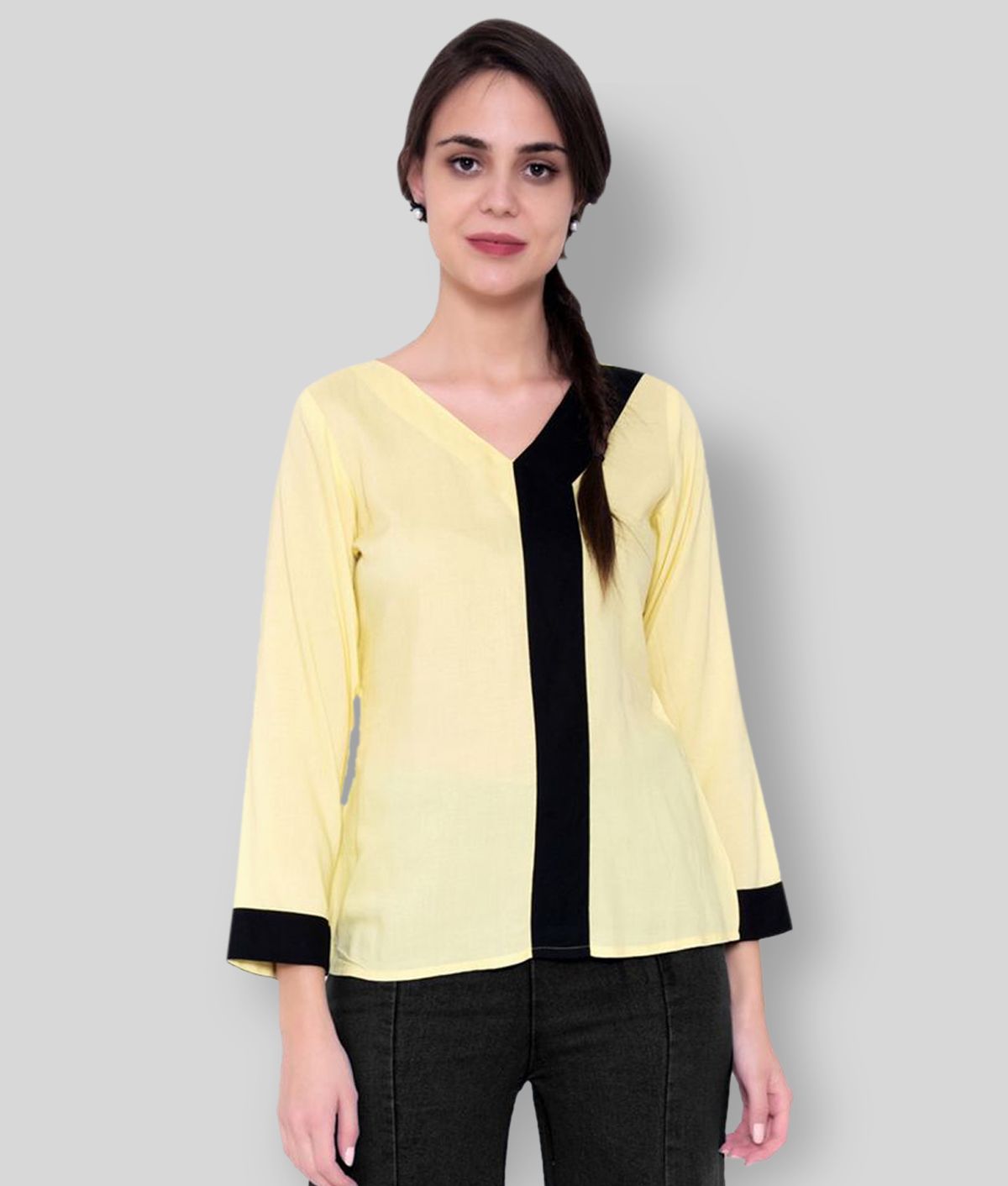     			GOD BLESS - Yellow Rayon Women's Tunic ( Pack of 1 )