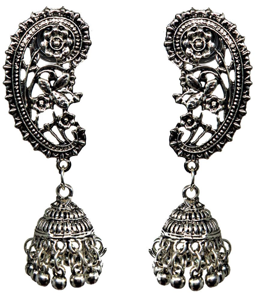     			Happy Stoning - Silver Jhumki ( Pack of 1 )