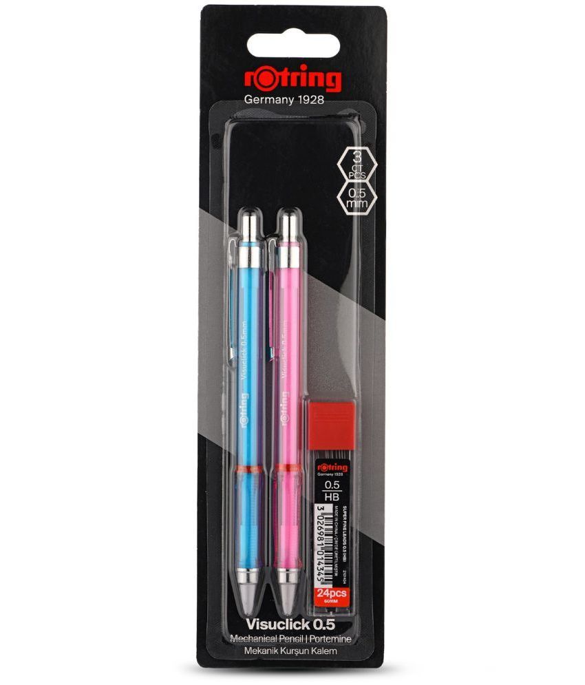 rotring Visuclick Mechanical Pencil, 2B 0.5mm Lead, Pink & Blue Plastic