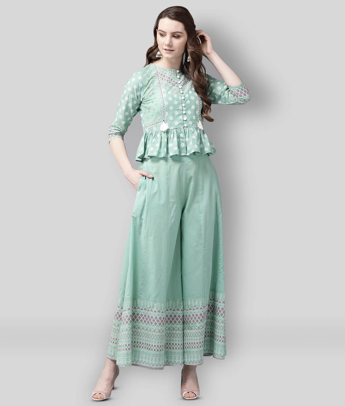 Buy Juniper - Green Frock Style Cotton 