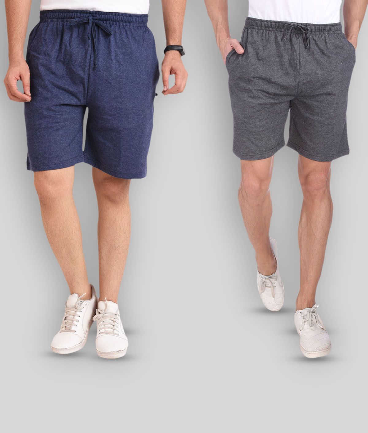     			Neo Garments -  Navy Blue 100% Cotton Men's Shorts ( Pack of 2 )