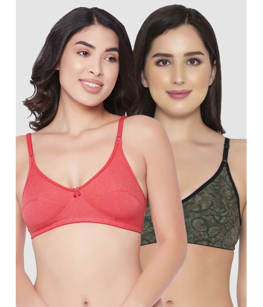     			Clovia Pack of 2 Cotton Blend Non Padded Women's Everyday Bra ( Multicolor )