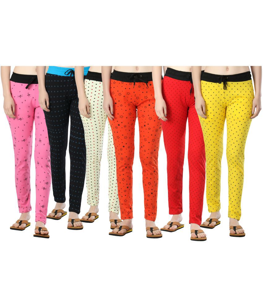     			Diaz - Multicolor 100% Cotton Women's Running Trackpants ( Pack of 6 )