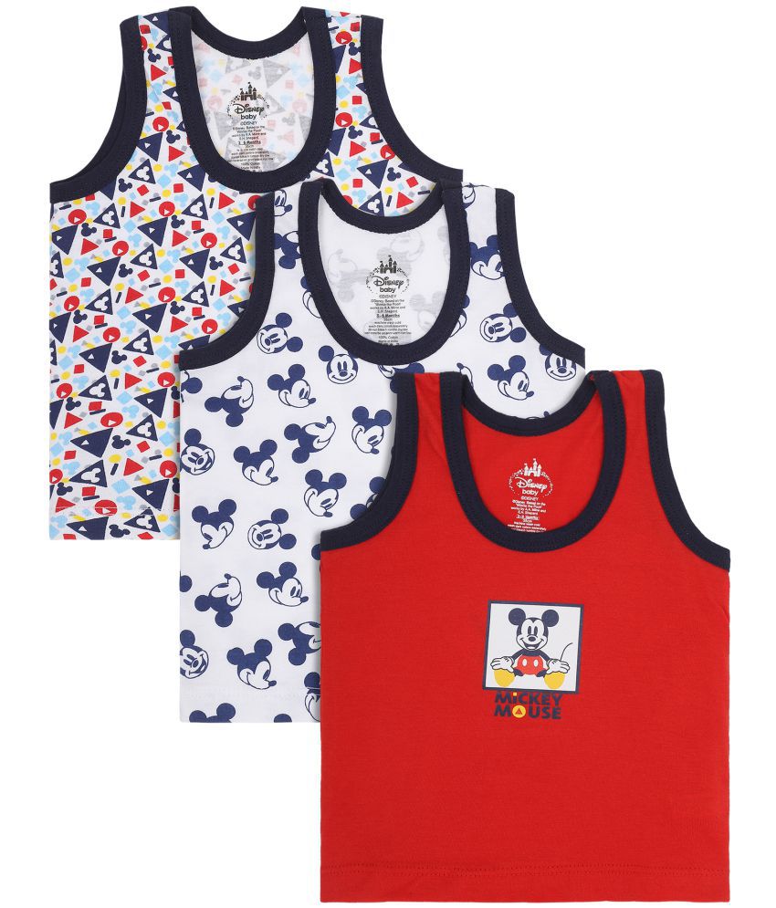     			MICKEY & FRIENDS BOYS VEST ROUND NECK SLEEVELESS ASSORTED Pack Of 3