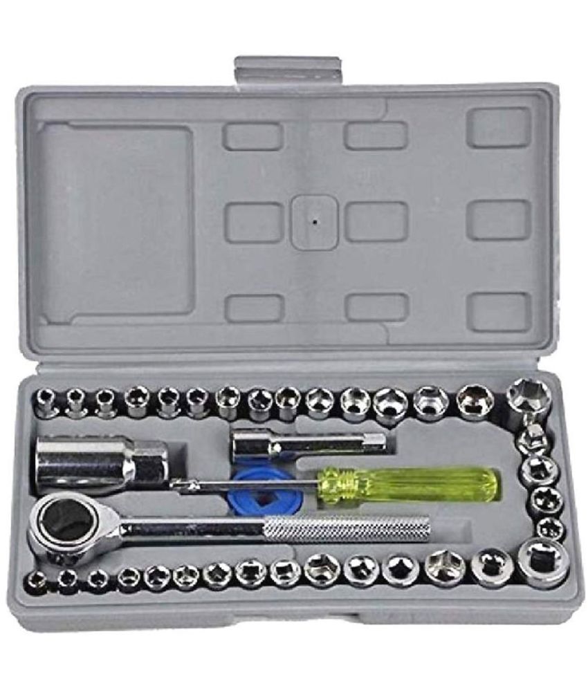     			Okasta 40 In 1 Pcs Wrench Tool Kit & Screwdriver And Socket Set tool 1pc (Silver)
