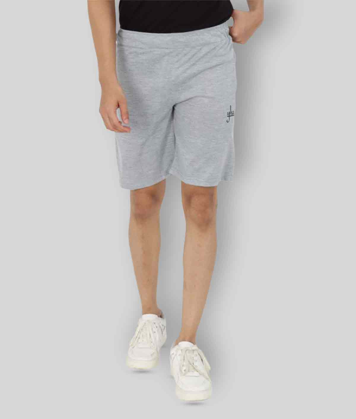     			YHA - Grey 100% Cotton Men's Shorts ( Pack of 1 )
