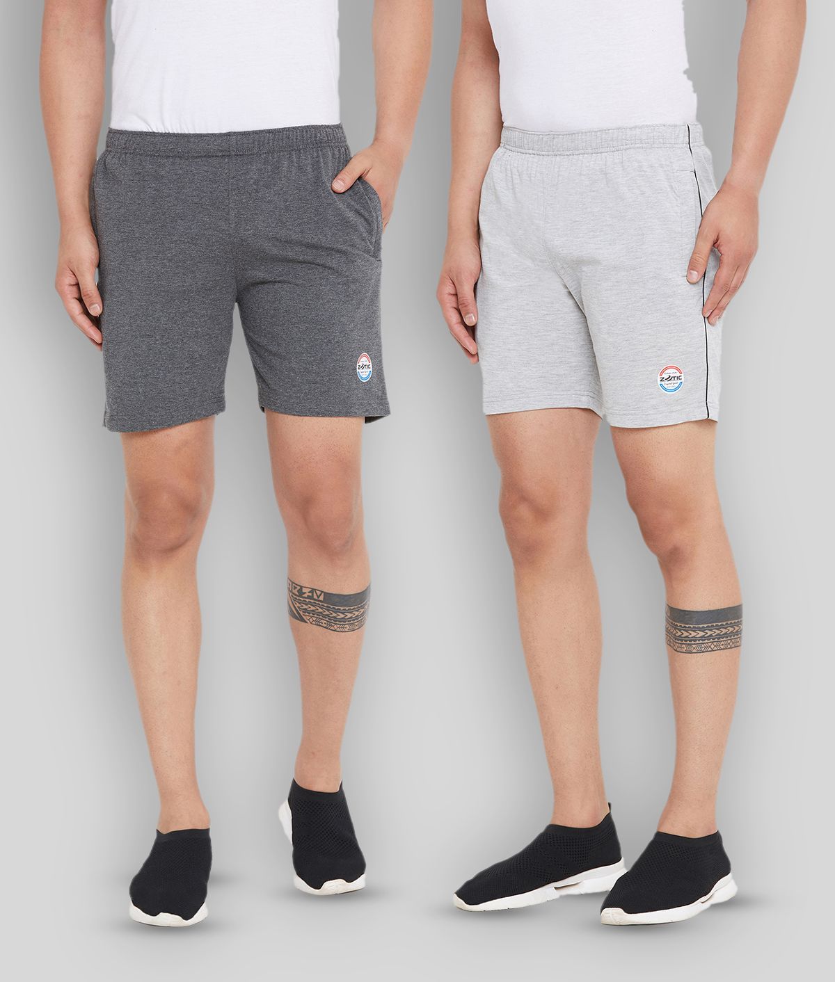     			ZOTIC - Dark Grey Cotton Blend Men's Shorts ( Pack of 2 )