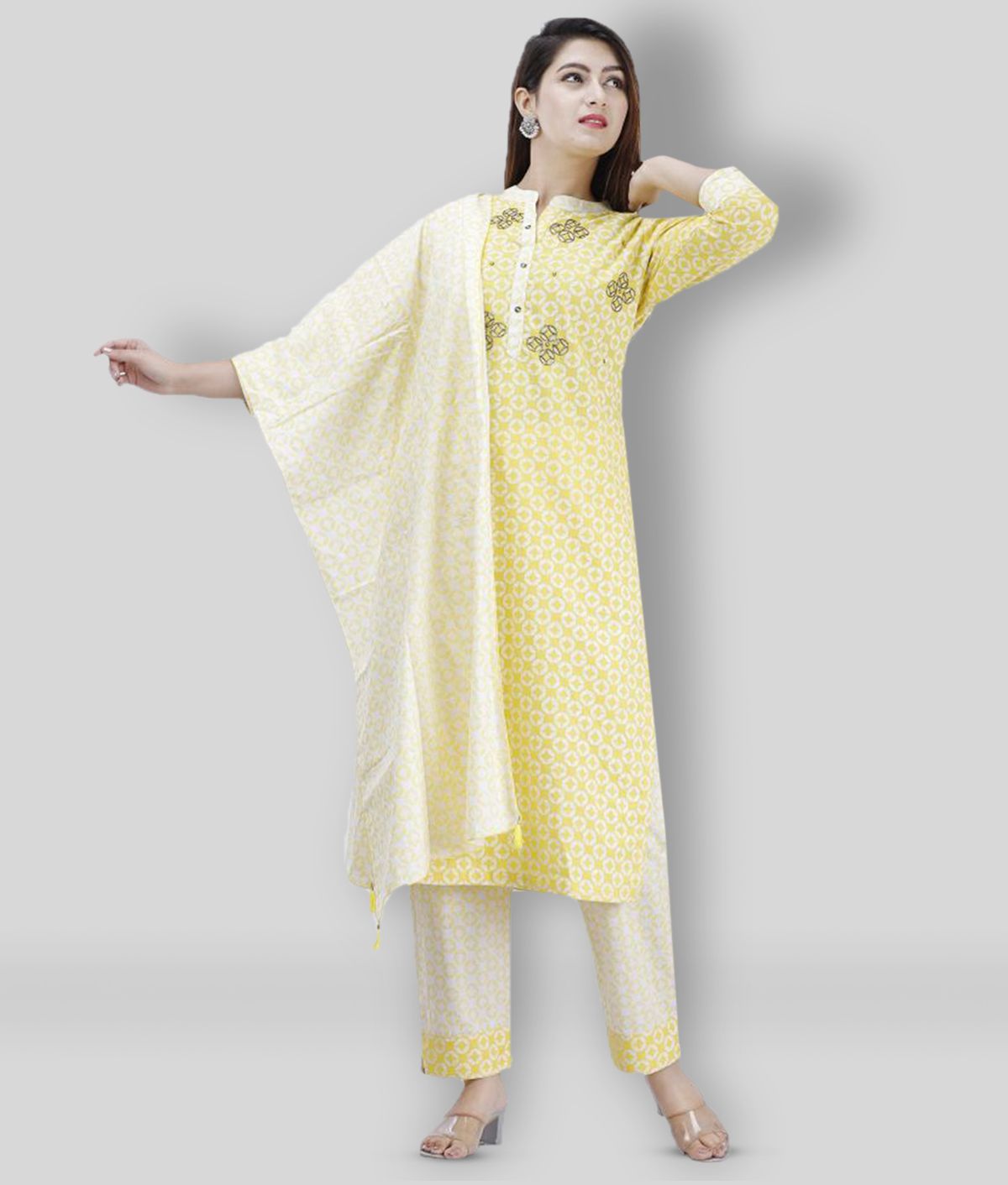     			JC4U - Multicolor Straight Cotton Women's Stitched Salwar Suit ( Pack of 1 )