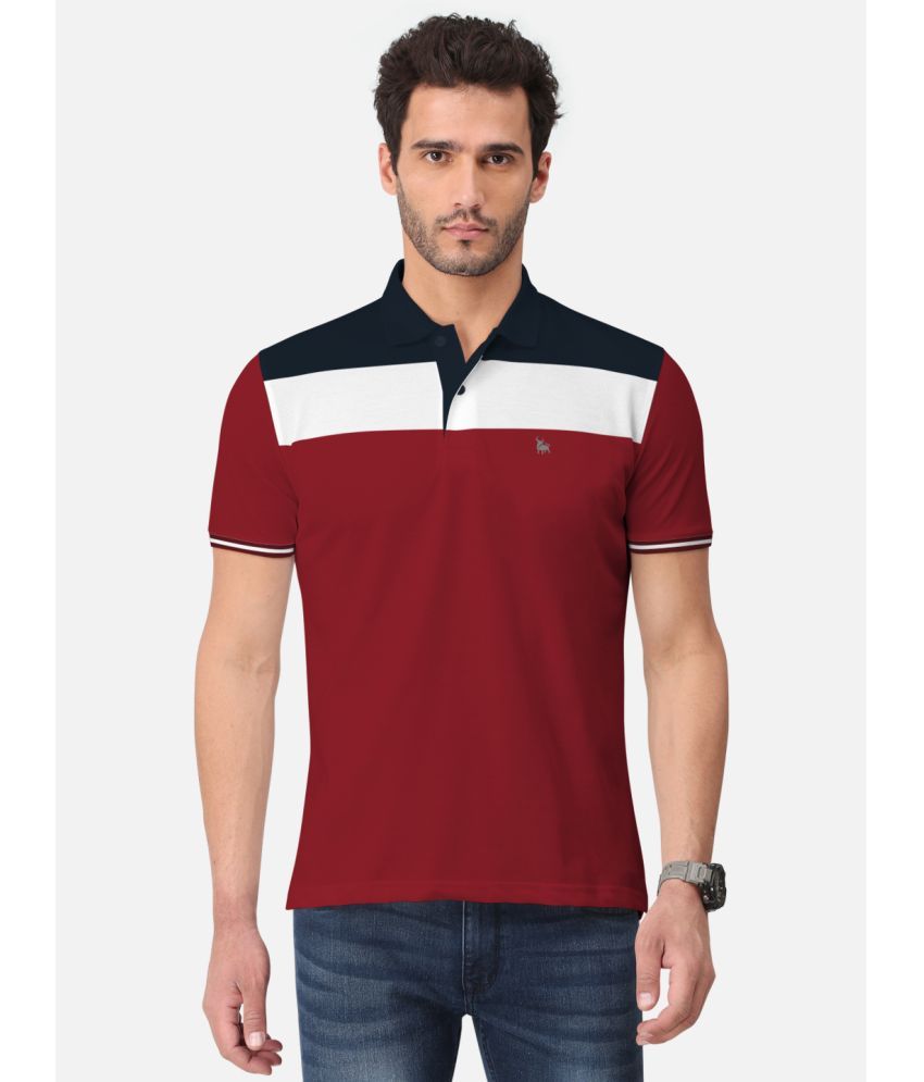     			BULLMER - Maroon Cotton Blend Regular Fit Men's Polo T Shirt ( Pack of 1 )