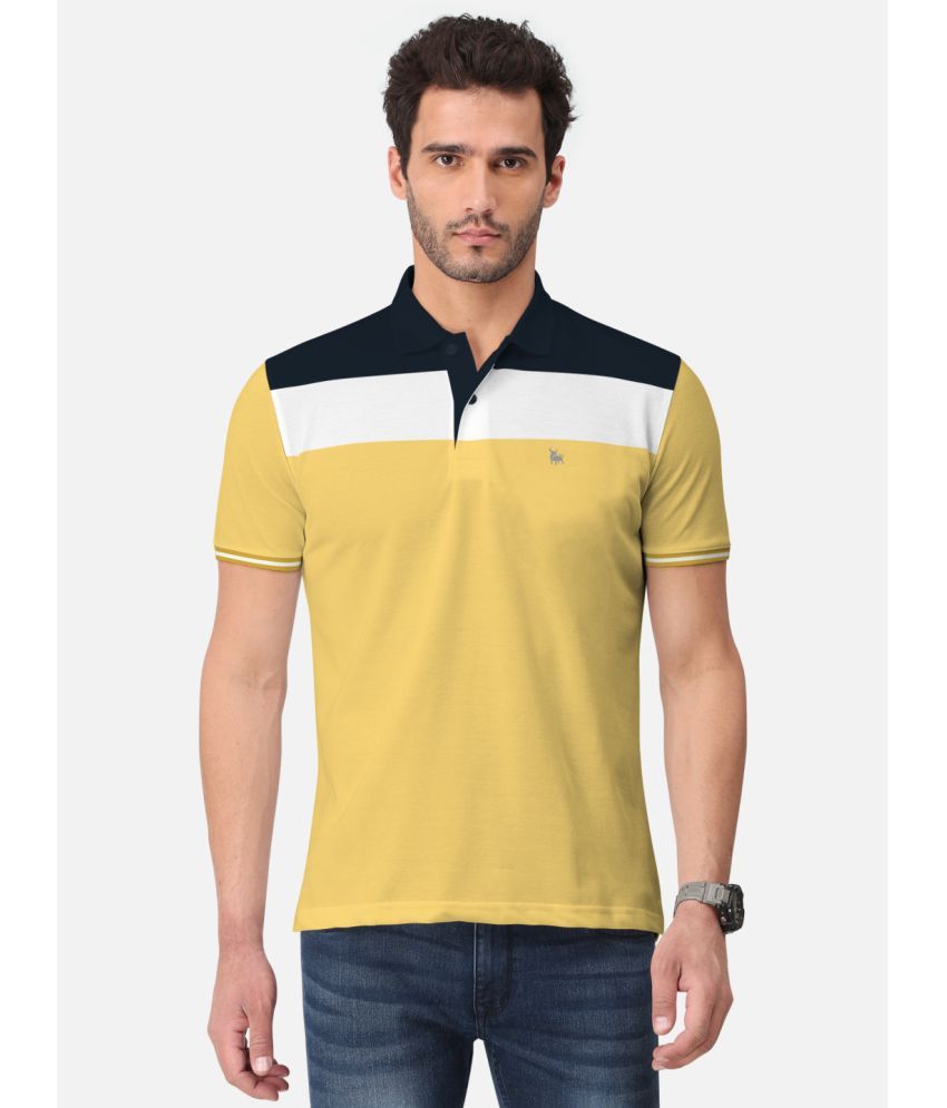     			BULLMER - Mustard Cotton Blend Regular Fit Men's Polo T Shirt ( Pack of 1 )