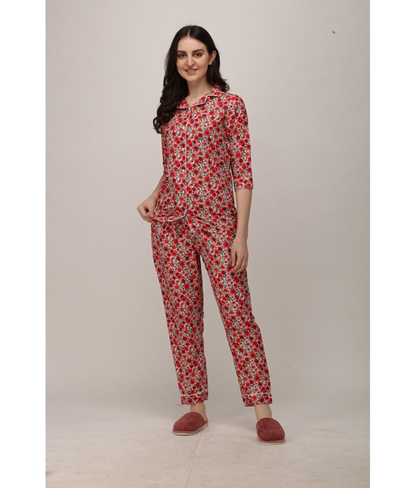     			Berrylicious - Red Rayon Women's Nightwear Nightsuit Sets ( Pack of 1 )