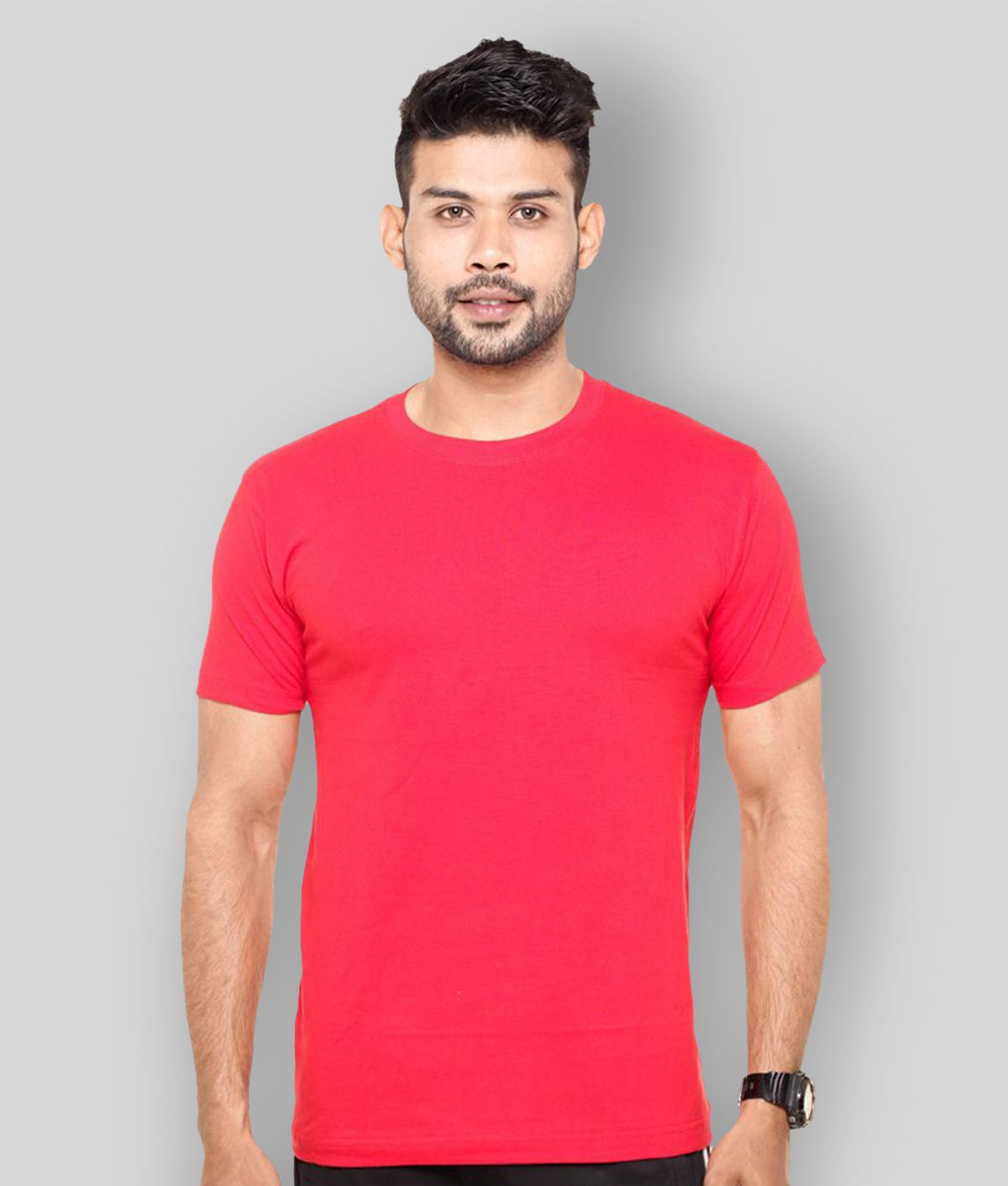     			FLEXIMAA - Red Cotton Regular Fit Men's T-Shirt ( Pack of 1 )