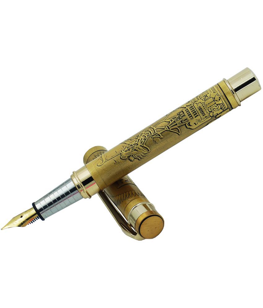     			Auteur Lord Shri Ram Gold Medium Line Fountain Pen
