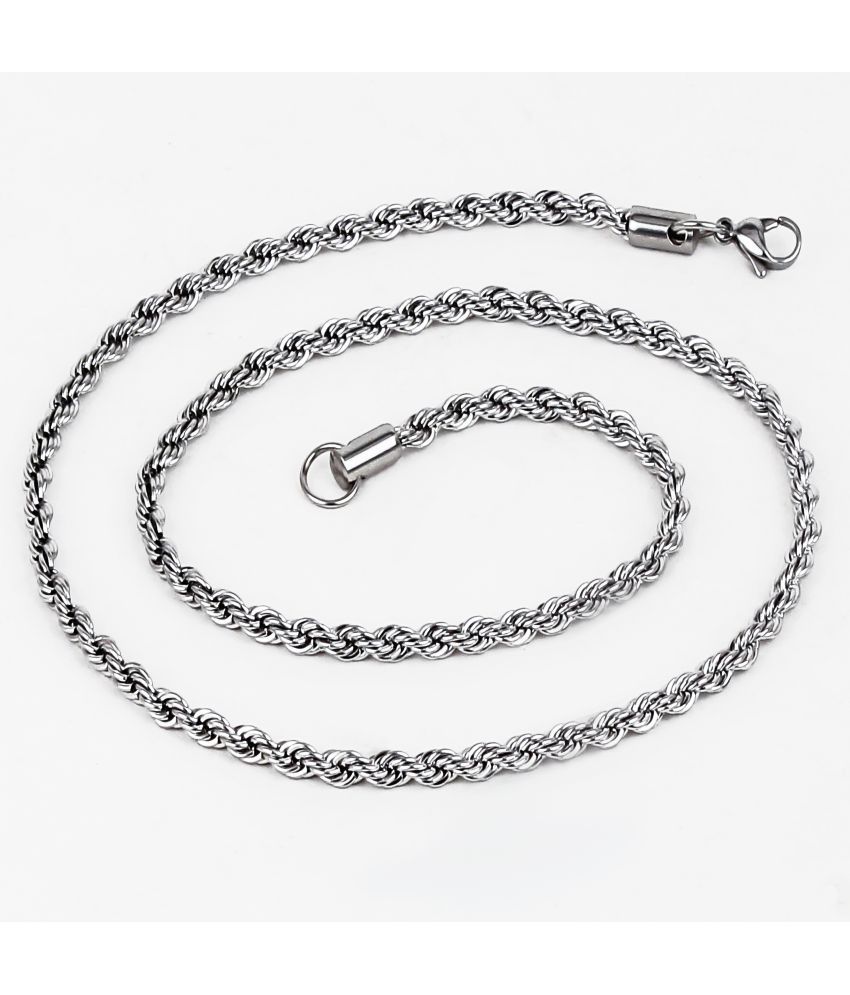     			FASHION FRILL - Silver Plated Chain ( Pack of 1 )