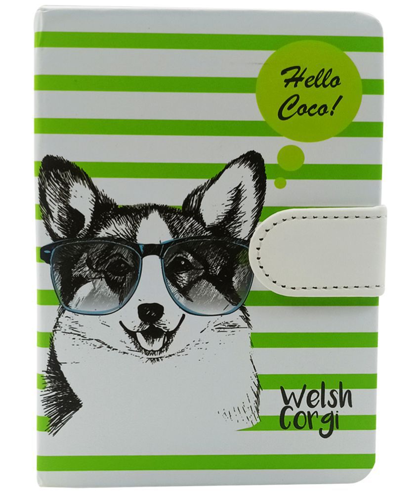 Welsh Corgi Journal with Magnetic Buckle Mini Notebook Ruled Diary 144 Pages