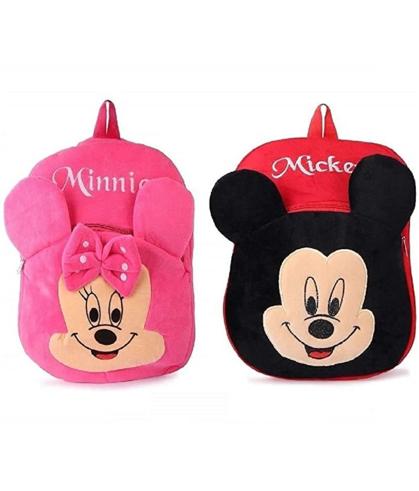     			AURAPURO Toddler Plush Combo of Minnie and Mickey Bag for Cute Kids