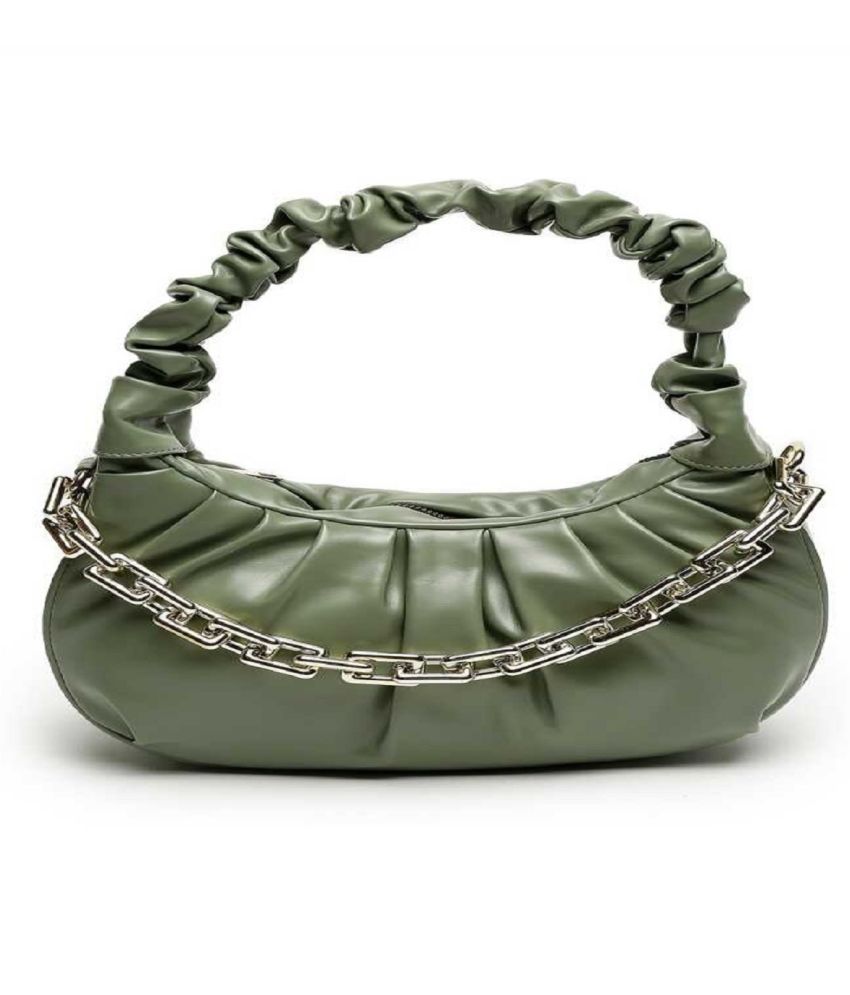     			Lychee Bags - Green PU Shoulder Bag