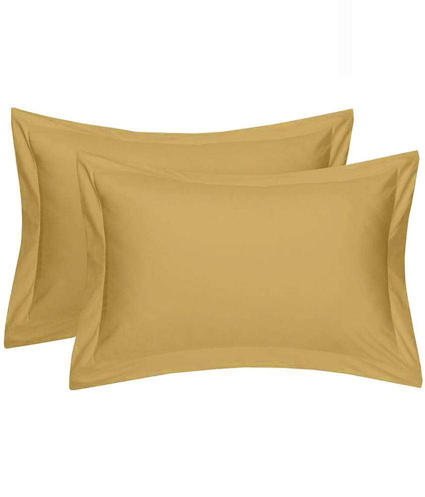     			MAHALUXMI COLLECTION Pack of 2 Beige Pillow Cover
