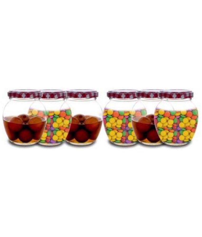     			CROCO JAR - Transparent Glass Spice Container ( Pack of 4 )