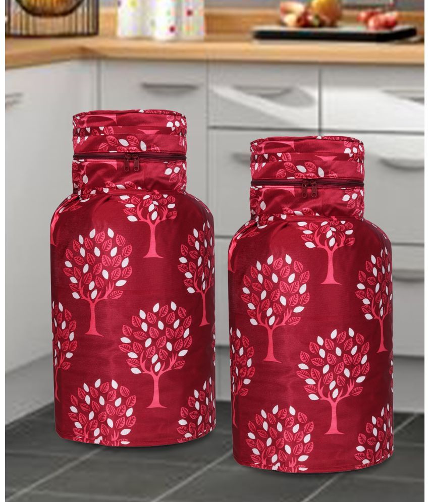     			E-Retailer Set of 2 Polyester Maroon Cylinder Cover