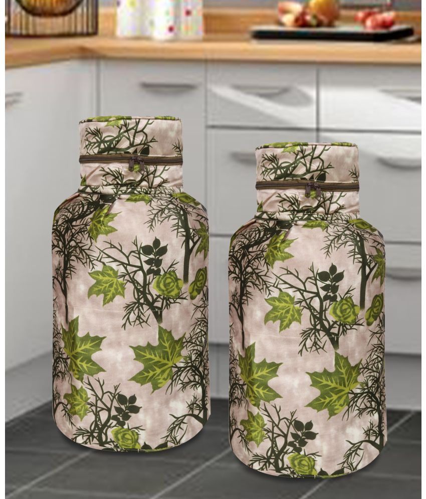     			E-Retailer Set of 2 Polyester Green Cylinder Cover