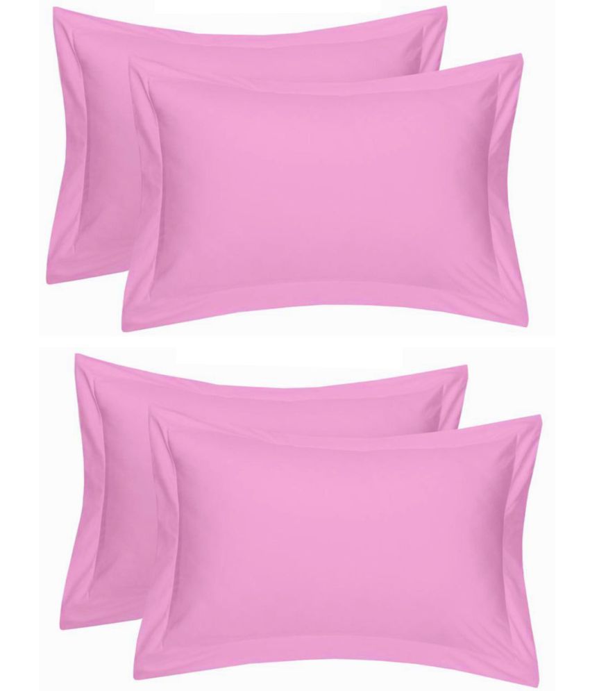     			MAHALUXMI COLLECTION Pack of 4 Pink Pillow Cover