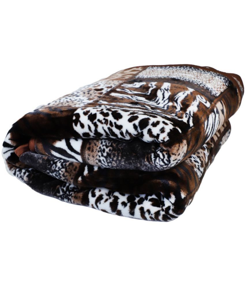     			RIAN - Coffee 401-450 - GSM Polyester Winter Blanket ( Pack of 1 )