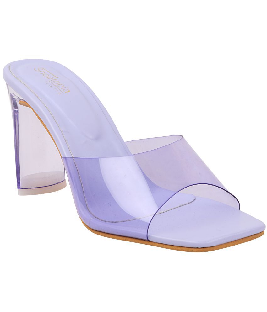     			Shoetopia - Purple Women's Slip On Heels