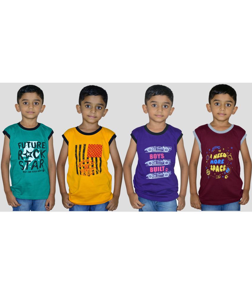 Soft Apparels - Multicolor Cotton Boy's T-Shirt ( Pack of 4 )