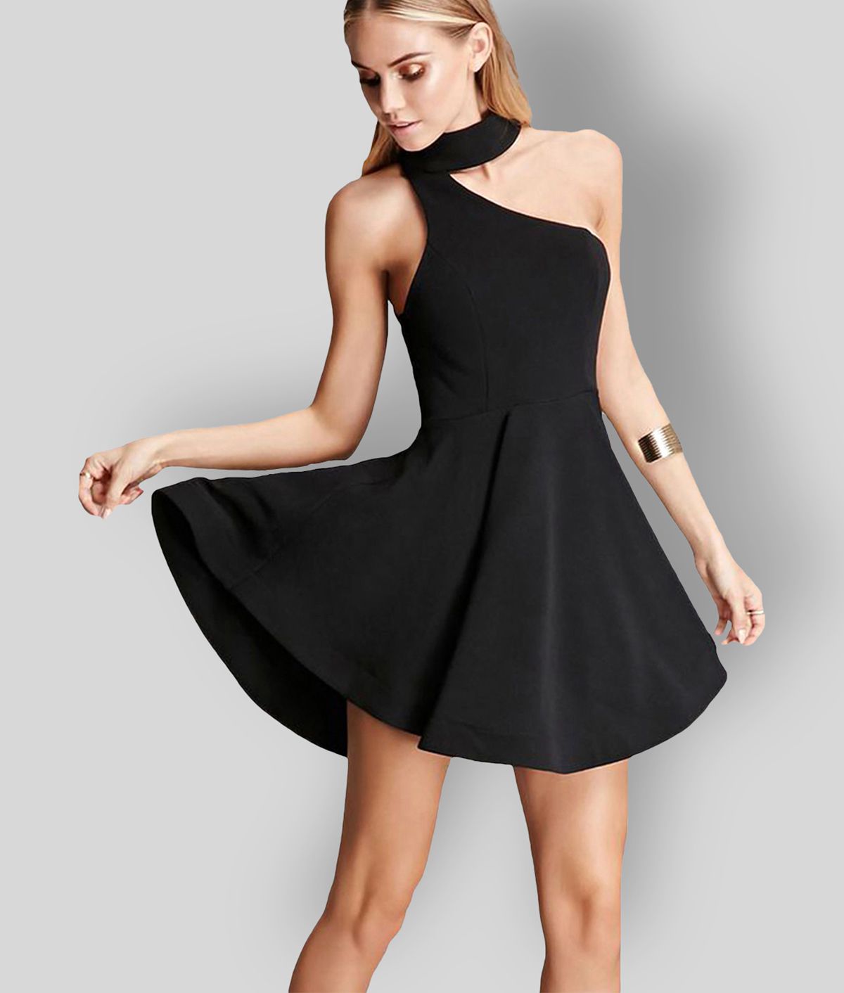    			Addyvero - Black Cotton Lycra Women's A- line Dress ( Pack of 1 )