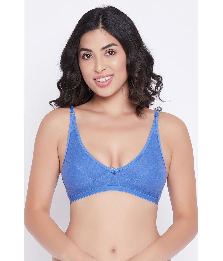     			Clovia - Blue Cotton Blend Women's T-Shirt Bra