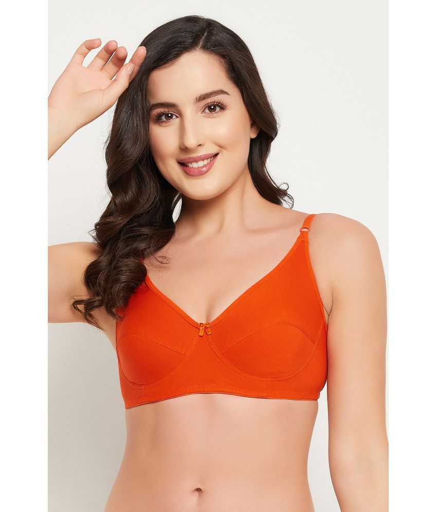     			Clovia Cotton Blend Non Padded Women's Everyday Bra ( Orange )