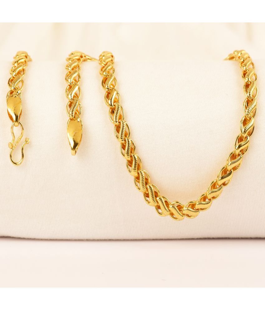     			FASHION FRILL Gold Plated Chain ( Set of 1 )