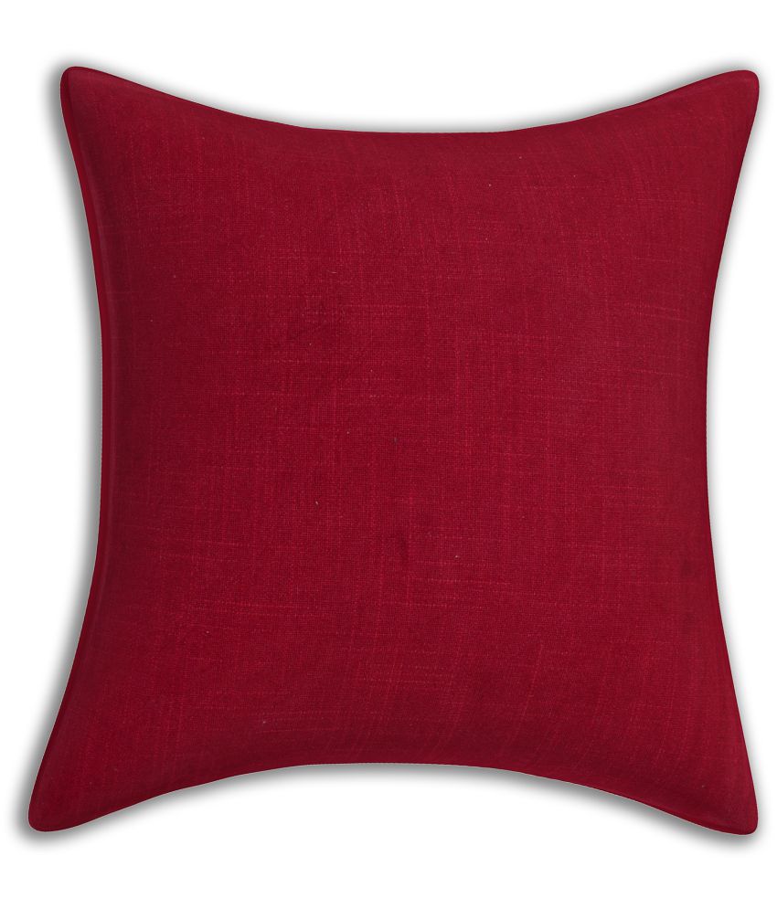     			INDHOME LIFE - Maroon Set of 1 Silk Square Cushion Cover