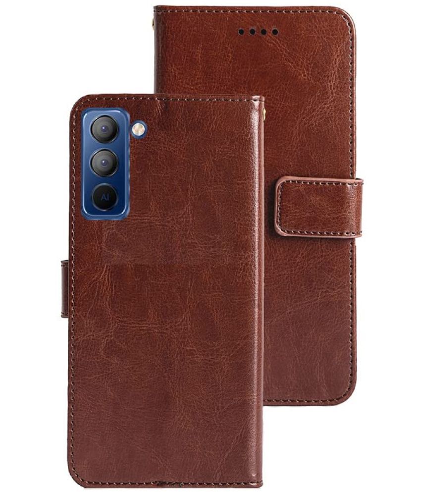     			Kosher Traders - Brown Flip Cover Compatible For Tecno Pop 5 Pro ( Pack of 1 )