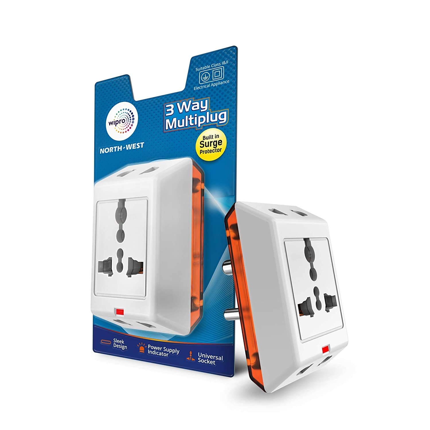 Buy Wipro 3 way Multi Plug with built in Surge Protector Online at Low
