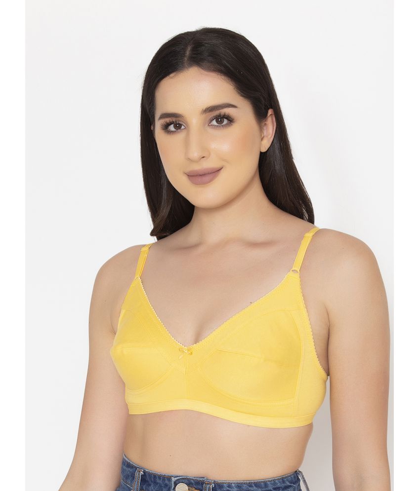     			Clovia - Yellow Cotton Blend Women's Everyday Bra