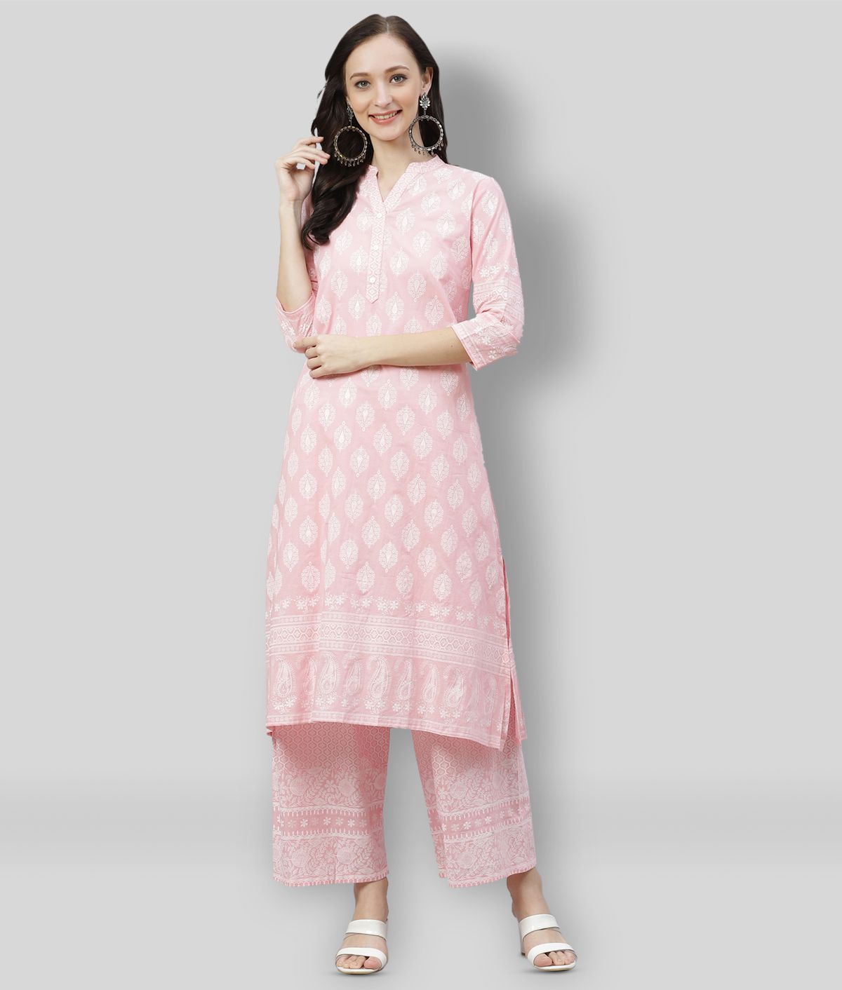     			Divena - Pink Straight Cotton Women's Stitched Salwar Suit ( Pack of 1 )