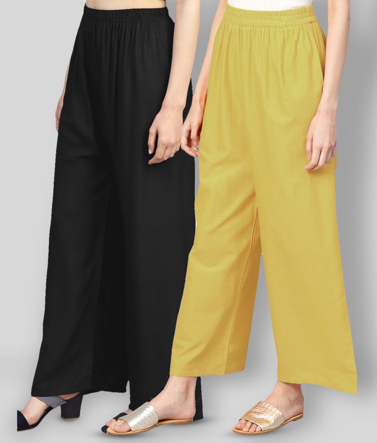     			N-Gal - Multicolor Rayon Wide Leg Women's Palazzos ( Pack of 2 )