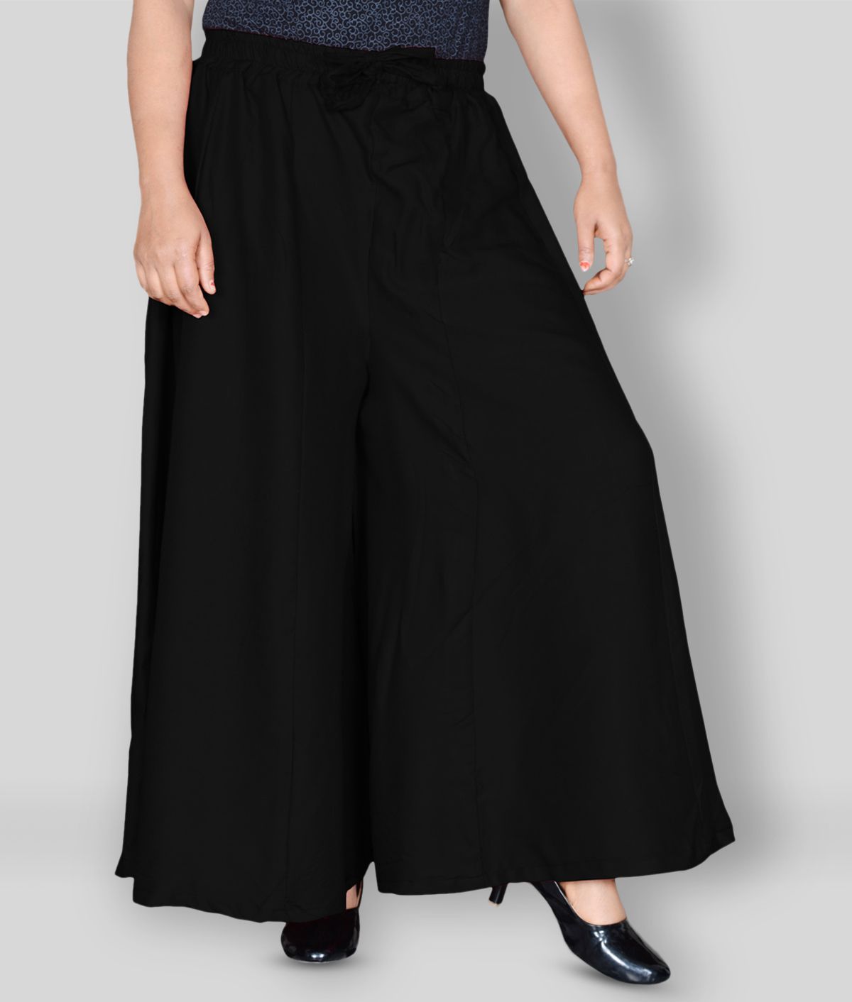     			Sttoffa - Black Rayon Flared Women's Palazzos ( Pack of 1 )