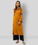 Cottinfab - Yellow Viscose Women's Straight Kurti ( Pack of 1 )