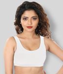 Dermawear White Poly Cotton Solid Sports Bra