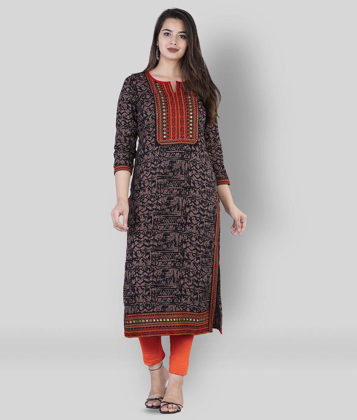 NYPA - Multicolor Rayon Women's Straight Kurti ( Pack of 1 )