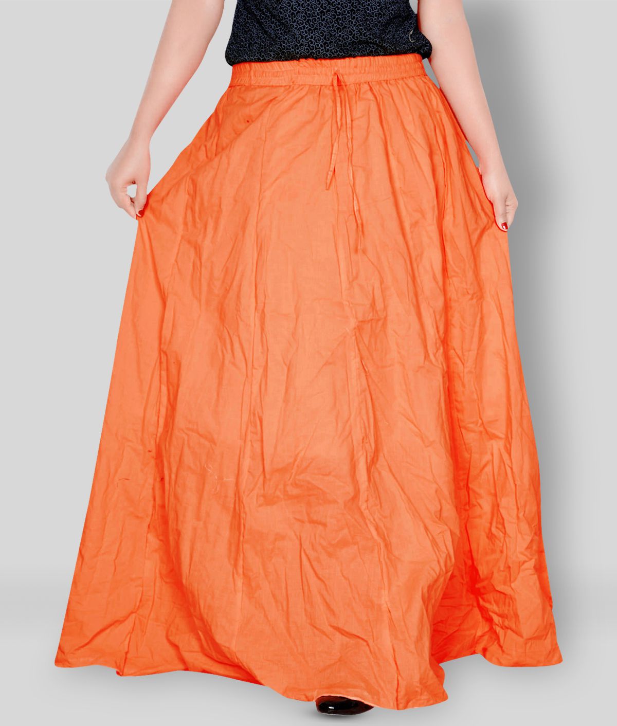     			Sttoffa - Orange Cotton Women's Broomstick Skirt ( Pack of 1 )