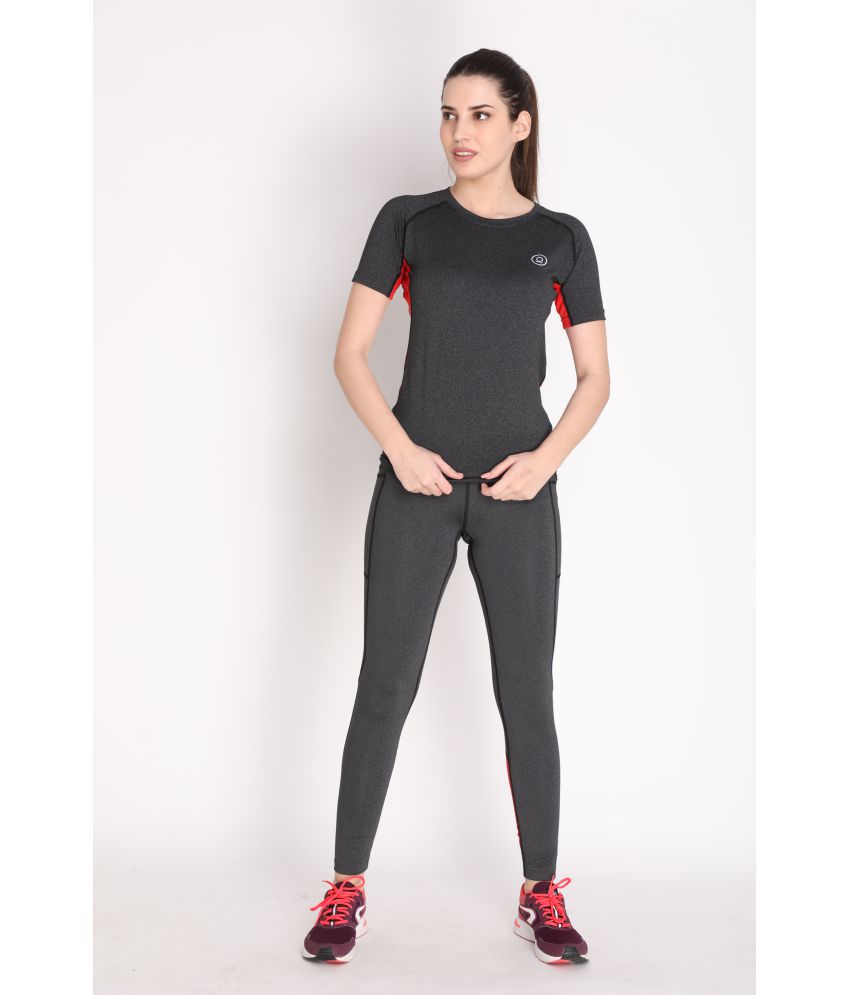     			Chkokko Red Polyester Solid Tracksuit - Single