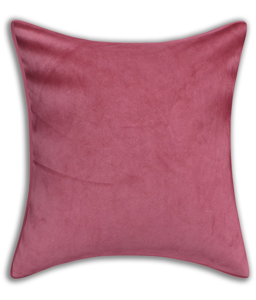     			INDHOME LIFE - Peach Set of 1 Velvet Square Cushion Cover