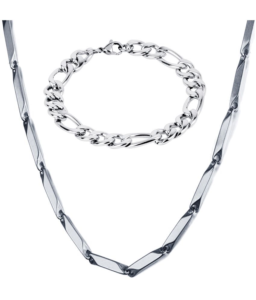     			FASHION FRILL - Silver Plated Chain ( Pack of 2 )