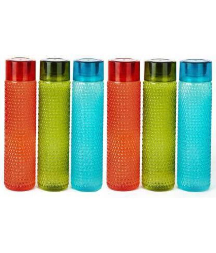     			HOMETALES - Multicolour Water Bottle ( Pack of 6 )